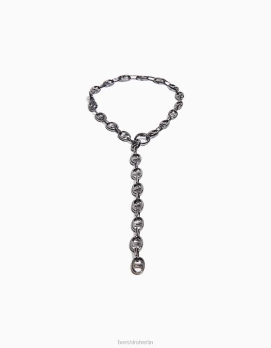 Silber Bershka Männer lange Halskette H00J3685