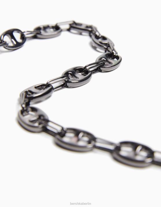 Silber Bershka Männer lange Halskette H00J3685