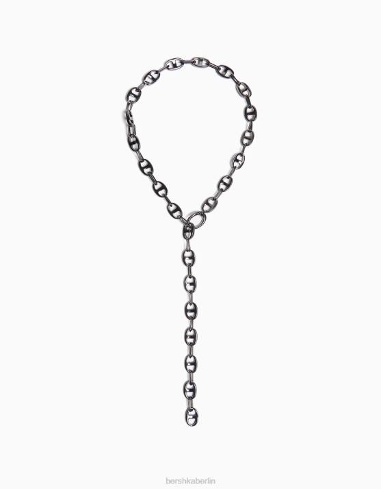 Silber Bershka Männer lange Halskette H00J3685