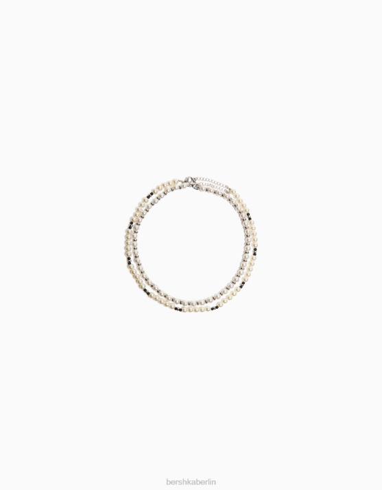 grau Bershka Männer Set mit 2 Perlenketten H00J3674