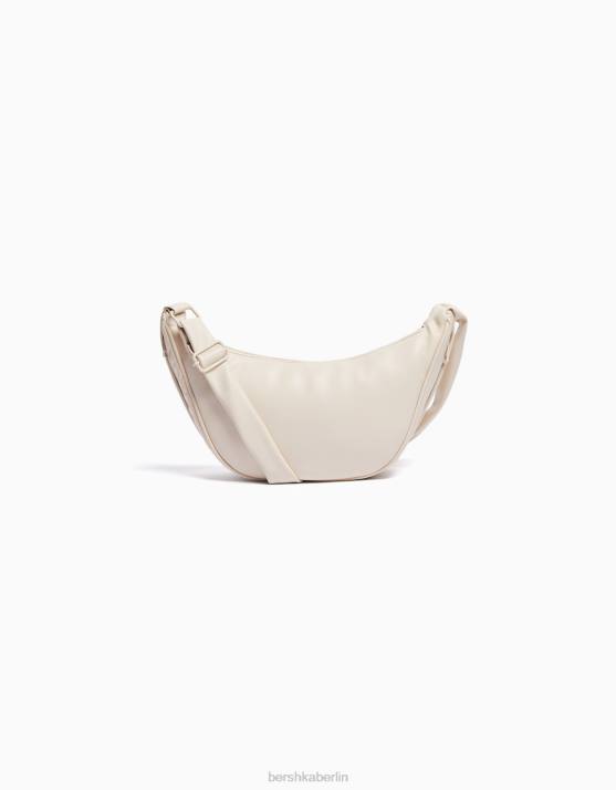 Creme Bershka Männer Kunstledertasche mit verstellbarem Riemen H00J3594