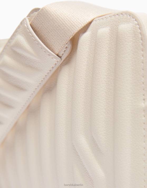 Creme Bershka Männer Umhängetasche aus Kunstleder H00J3595