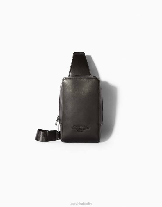 Schwarz Bershka Männer Handtasche, Umhängetasche H00J3603