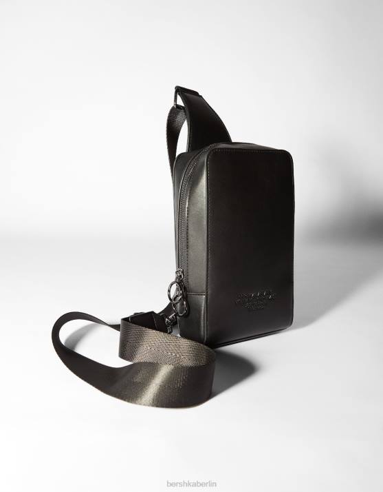 Schwarz Bershka Männer Handtasche, Umhängetasche H00J3603