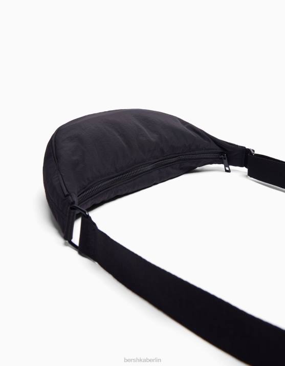 Schwarz Bershka Männer Tasche aus Nylonmischung mit verstellbarem Riemen H00J3599