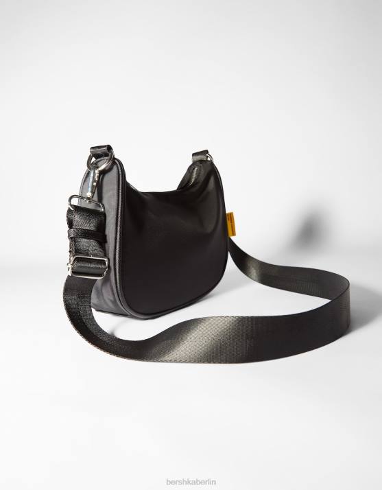 Schwarz Bershka Männer Umhängetasche mit Riemen H00J3589
