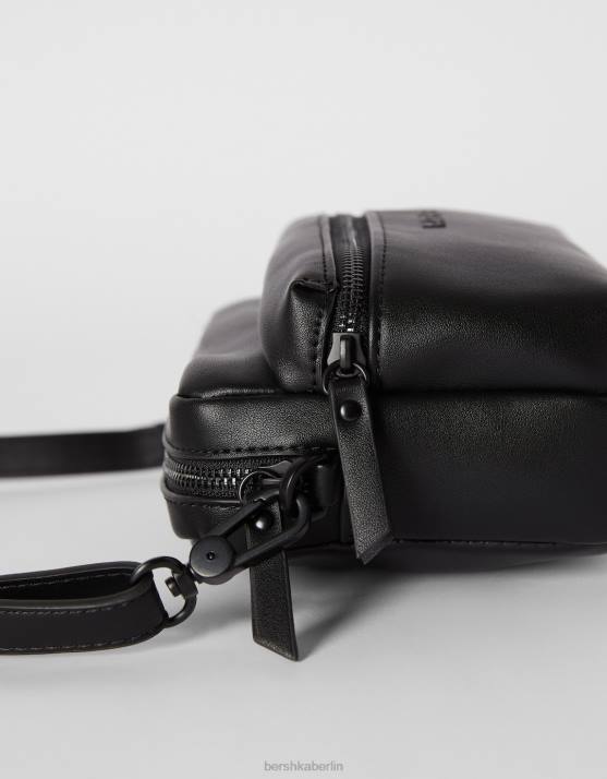 Schwarz Bershka Männer einfache Umhängetasche H00J3592