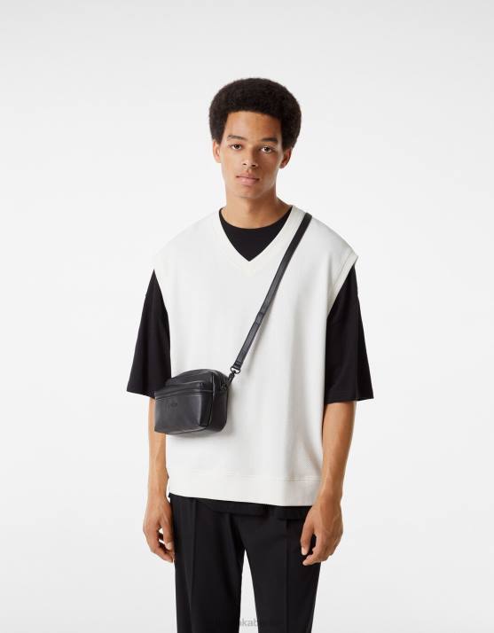 Schwarz Bershka Männer einfache Umhängetasche H00J3592