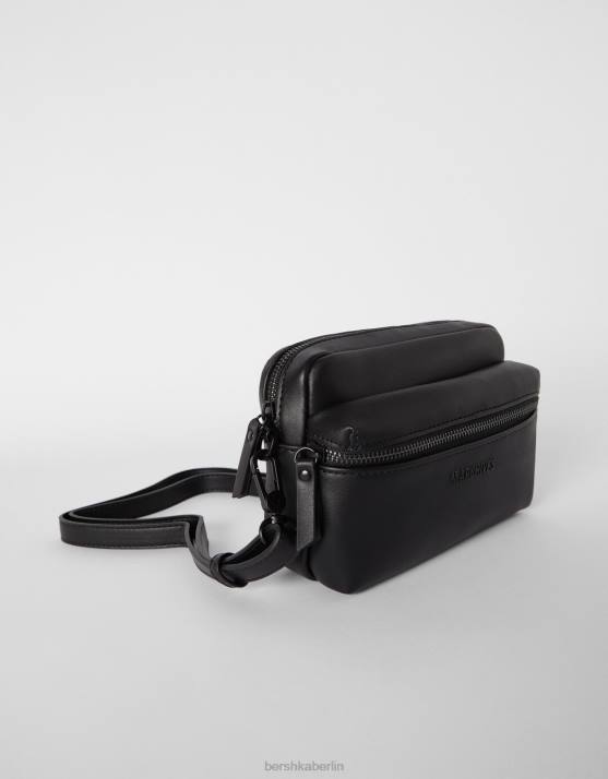 Schwarz Bershka Männer einfache Umhängetasche H00J3592