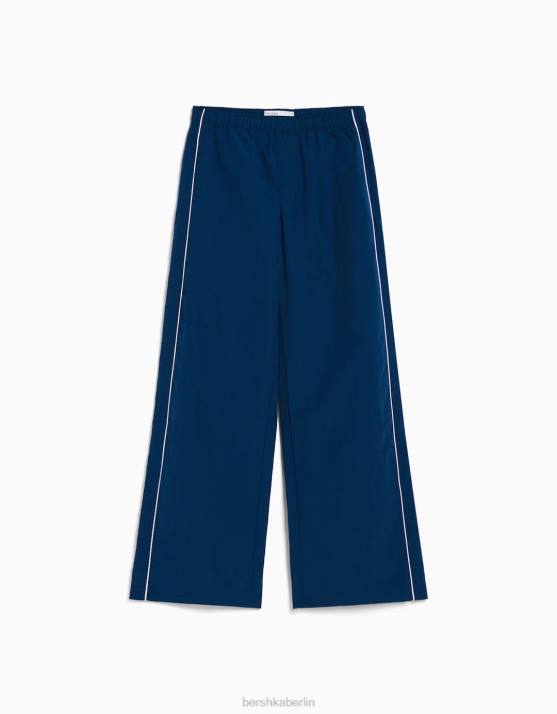 Blau Bershka unisex Nylonhose mit seitlichen Paspeln H00J3894