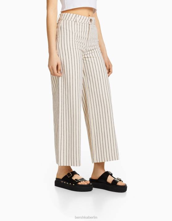 Creme Bershka unisex Culottes aus Baumwolle H00J3909
