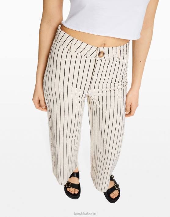 Creme Bershka unisex Culottes aus Baumwolle H00J3909
