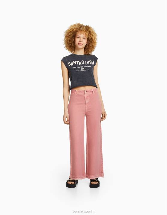 Rosa Bershka unisex Culottes aus Baumwolle H00J3908