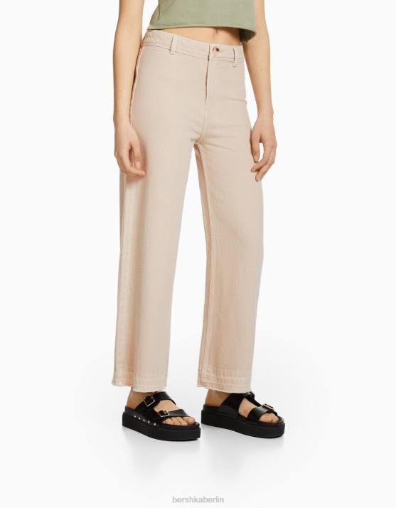 Sand Bershka unisex Culottes aus Baumwolle H00J3907