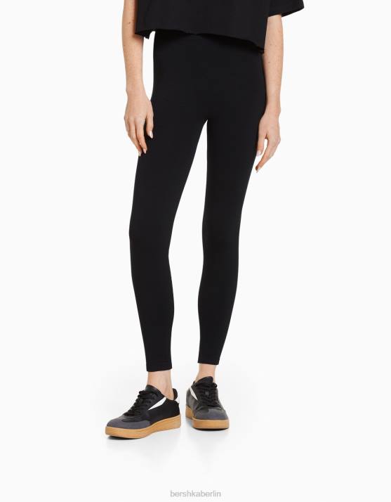 Schwarz Bershka unisex Nahtlose Push-up-Leggings H00J3899