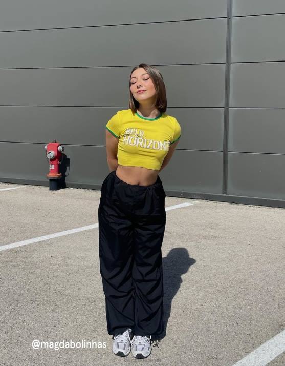 Schwarz Bershka unisex Nylon-Fallschirmhose H00J3896