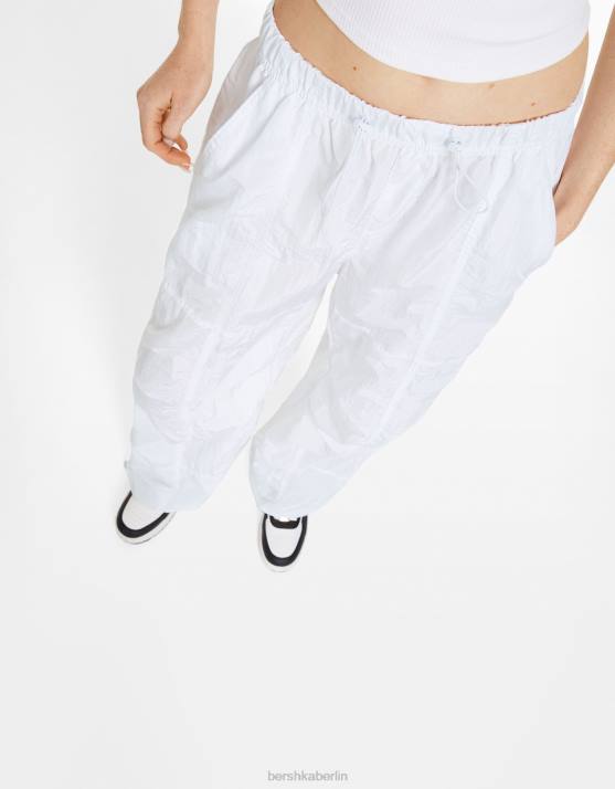Weiss Bershka unisex Nylon-Fallschirmhose H00J3893