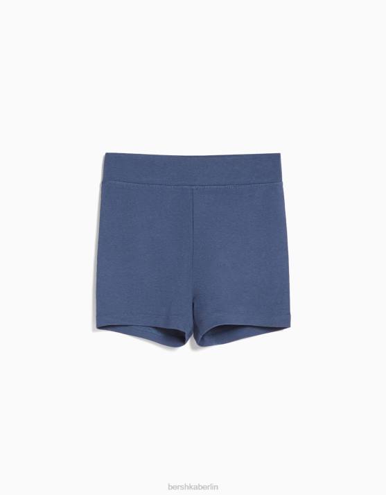 blau verwaschen Bershka unisex Culotte-Shorts H00J3882