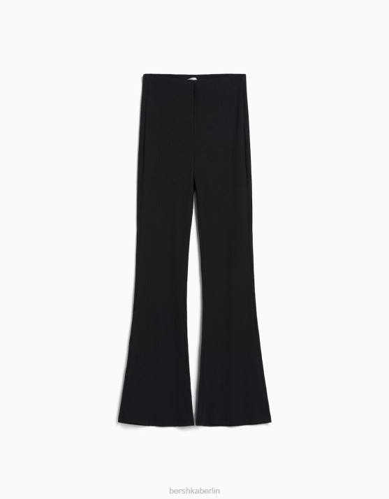 dunkelgrau Bershka unisex ausgestellte, gerippte Culottes H00J3880