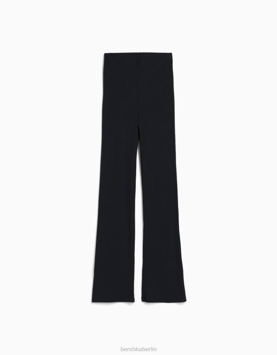 dunkelgrau Bershka unisex ausgestellte, gerippte Culottes H00J3880