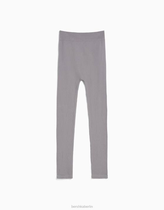 grau Bershka unisex Nahtlose gerippte Leggings H00J3905