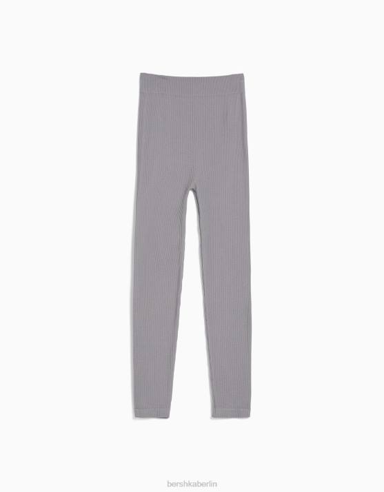 grau Bershka unisex Nahtlose gerippte Leggings H00J3905