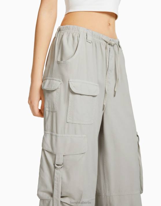 grau Bershka unisex Rustikale Oktopus-Cargohose H00J3888
