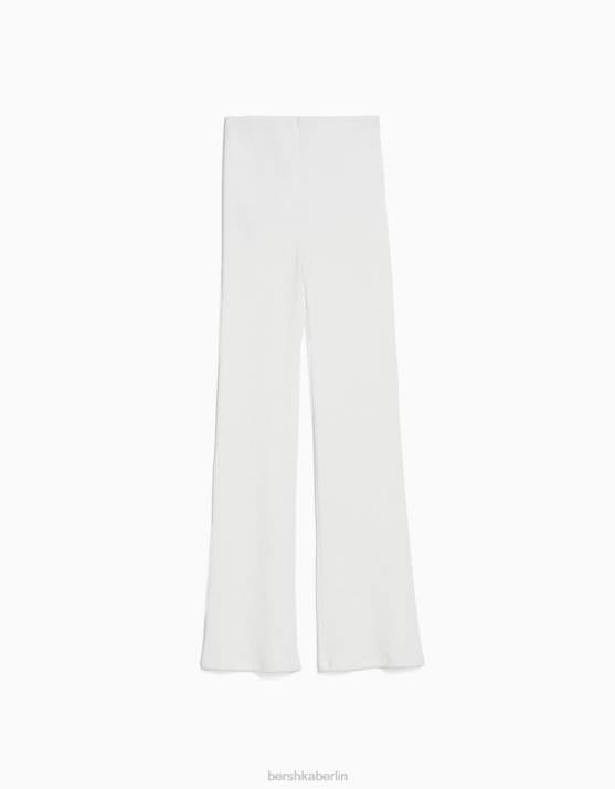 nicht-gerade weiss Bershka unisex ausgestellte, gerippte Culottes H00J3879