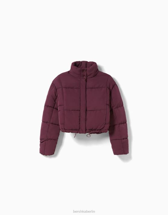 Granat Bershka unisex kurze Pufferjacke H00J4164