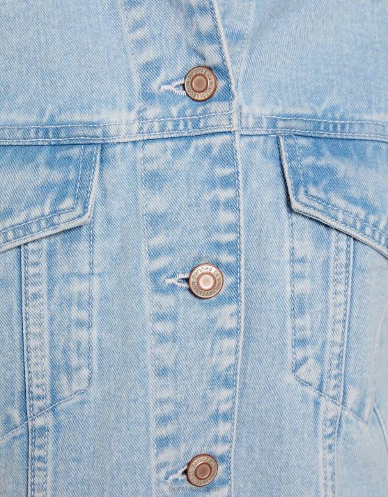 hellblau Bershka unisex kurze Jeansjacke H00J4151