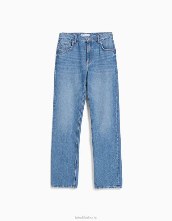 Blau Bershka unisex Gerade geschnittene Jeans H00J3947