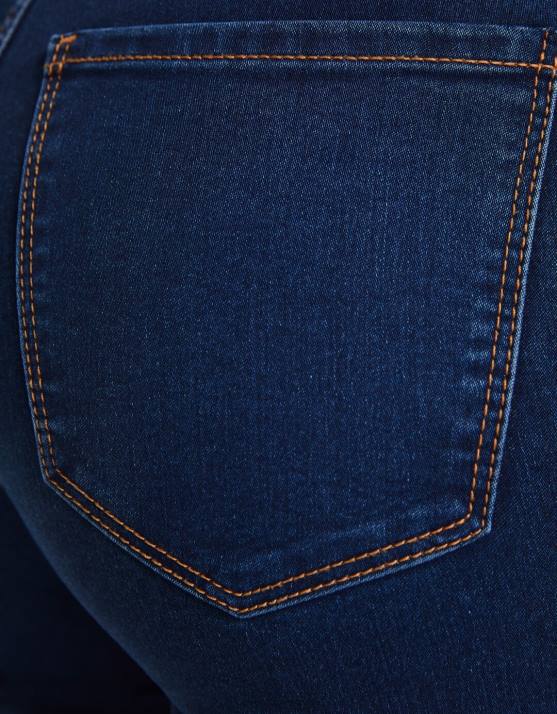 Blau Bershka unisex Jeans-Leggings mit superhohem Bund H00J3934