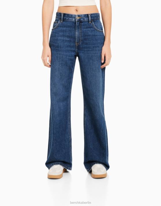 Blau Bershka unisex Jeans aus den 90ern mit weitem Bein H00J3979