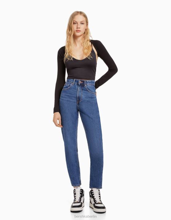 Blau Bershka unisex Mom-Jeans H00J3942