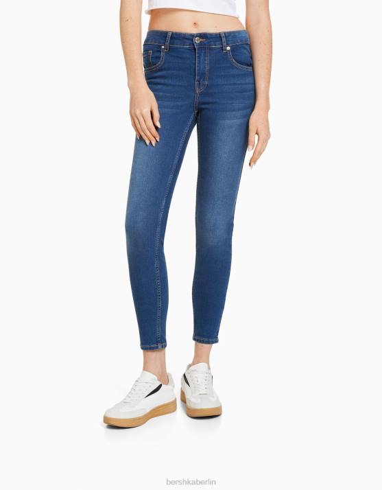 Blau Bershka unisex Push-up-Röhrenjeans H00J3971