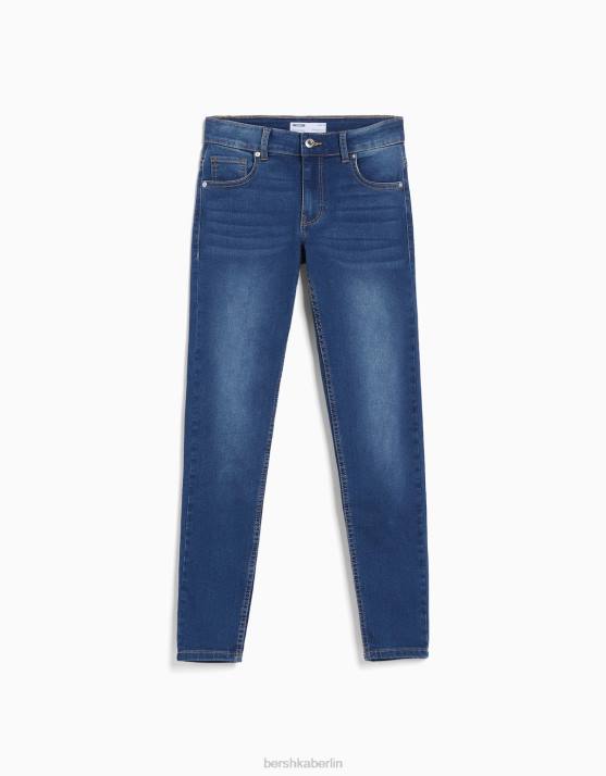 Blau Bershka unisex Push-up-Röhrenjeans H00J3971