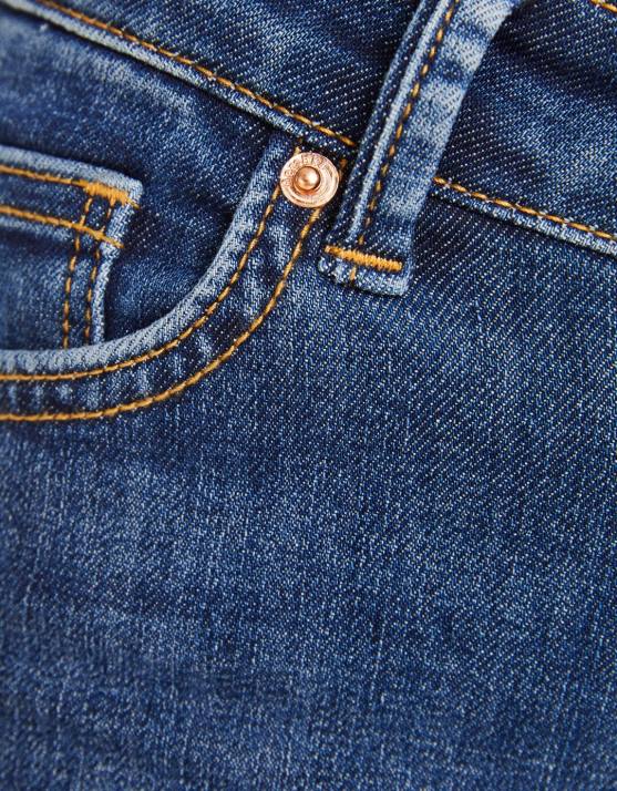 Blau Bershka unisex Vintage-Jeans im Skinny-Fit mit niedrigem Bund H00J3974