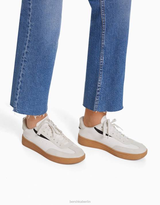 Blau Bershka unisex verkürzte, ausgestellte Jeans H00J3924