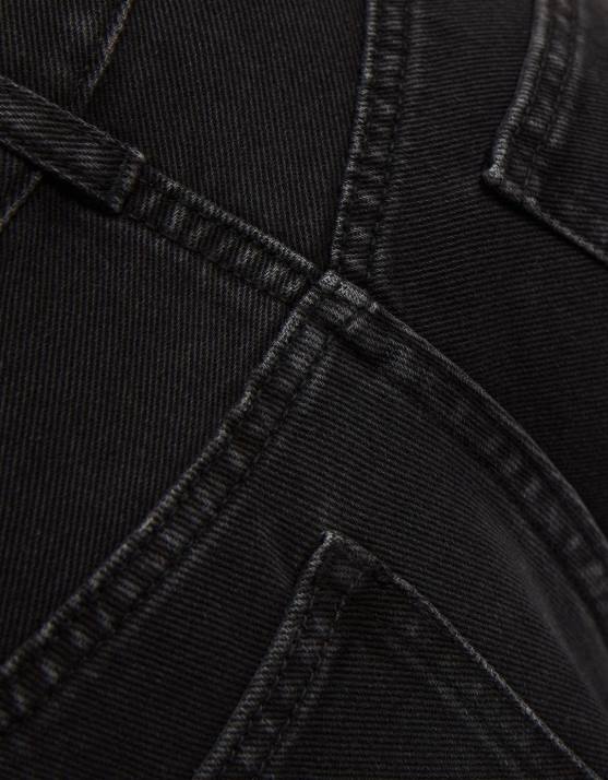 Schwarz Bershka unisex Jeans mit weitem Bein H00J3981