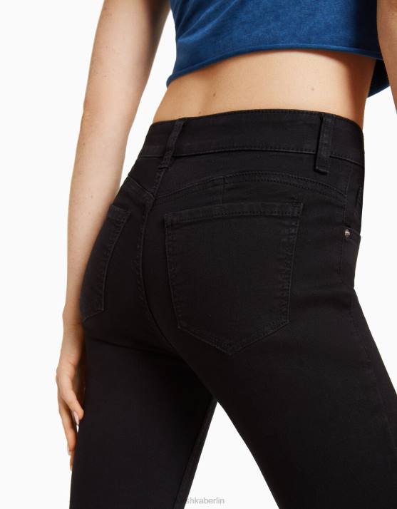 Schwarz Bershka unisex Push-up-Röhrenjeans H00J3972