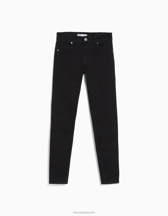 Schwarz Bershka unisex Push-up-Röhrenjeans H00J3972