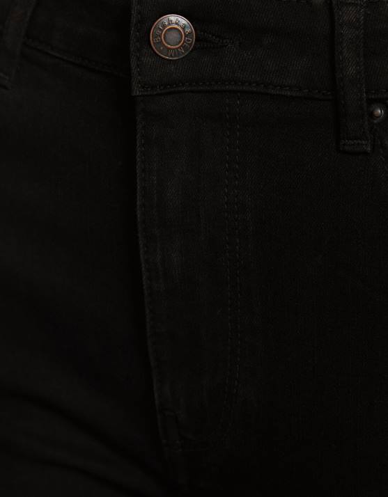 Schwarz Bershka unisex Röhrenjeans mit hohem Bund H00J3968