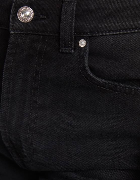 Schwarz Bershka unisex Zerrissene Mom-Jeans H00J3952