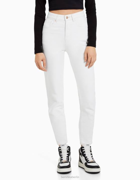Weiss Bershka unisex Mom-Jeans H00J3940
