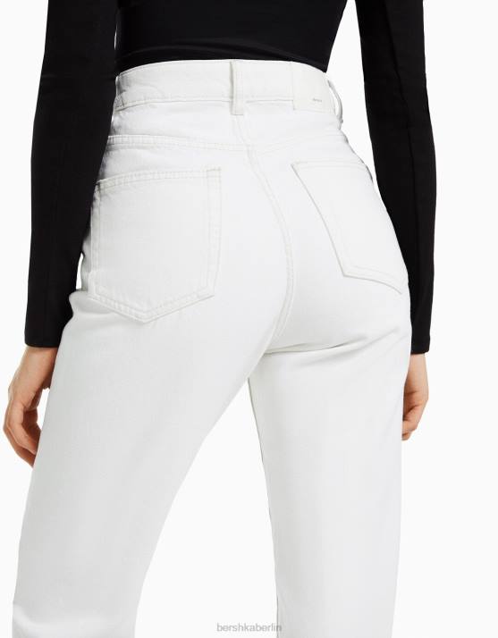Weiss Bershka unisex Mom-Jeans H00J3940
