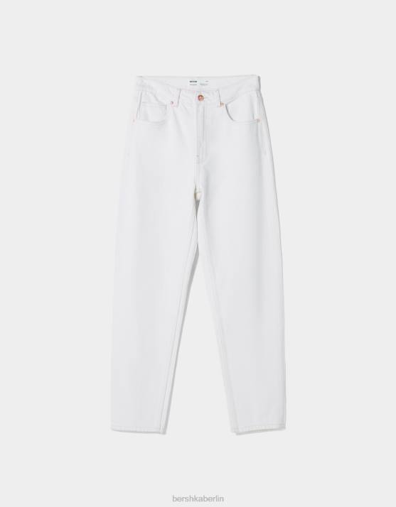 Weiss Bershka unisex Mom-Jeans H00J3940