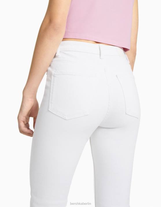 Weiss Bershka unisex Schlagjeans H00J3927