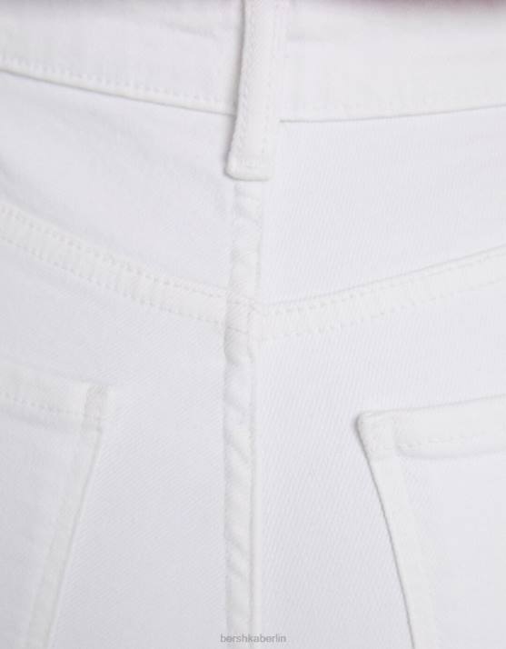 Weiss Bershka unisex Schlagjeans H00J3927