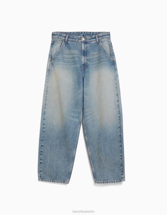 blau verwaschen Bershka unisex Ausgebleichte Skater-Jeans H00J3916