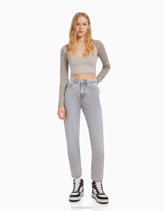 grau Bershka unisex Mom-Jeans H00J3937